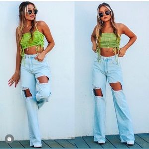 Relaxed fit high waisted jeans